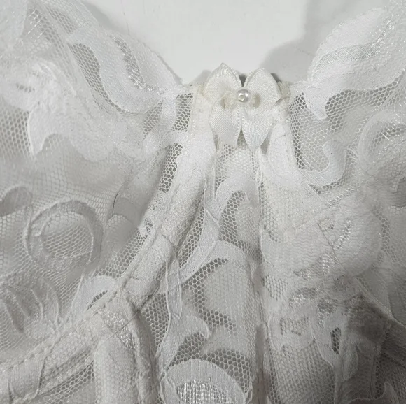 Vintage Gold Label Victorias Secret White Lace Bustier Bra Corset Sz 36B Bridal - Picture 8 of 15